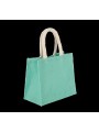 KIMOOD Sac style cabas en toile de jute - modèle moyen ice mint personnalisable