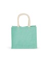 KIMOOD Sac style cabas en toile de jute - modèle moyen ice mint personnalisable