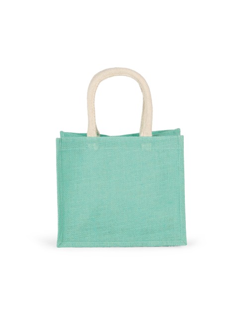 KIMOOD Sac style cabas en toile de jute - modèle moyen ice mint personnalisable