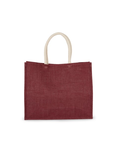 KIMOOD Sac style cabas en toile de jute - modèle moyen light rosewood personnalisable