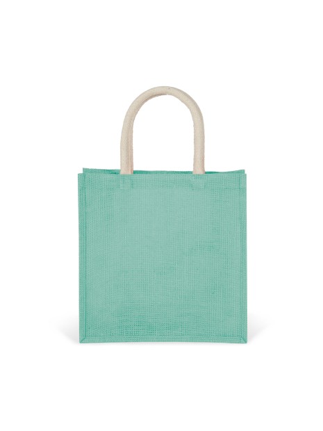 KIMOOD Sac style cabas en toile de jute - grand modèle ice mint personnalisable