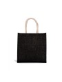 KIMOOD Sac style cabas en toile de jute - grand modèle black / silver personnalisable