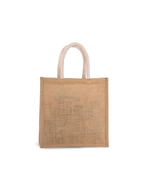KIMOOD Sac style cabas en toile de jute - grand modèle natural / gold personnalisable