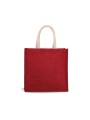 KIMOOD Sac style cabas en toile de jute - grand modèle cherry red / gold personnalisable