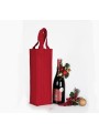 KIMOOD Sac porte-bouteille en coton canvas cherry red personnalisable