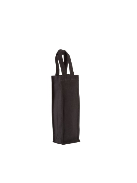 KIMOOD Sac porte-bouteille en coton canvas noir personnalisable