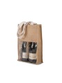 KIMOOD Sac porte-bouteilles en jute natural / gold personnalisable