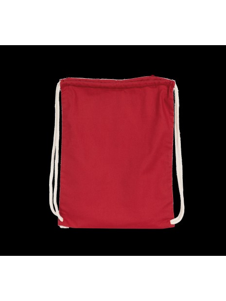 KIMOOD Sac à dos en coton bio avec cordelettes hibiscus red personnalisable