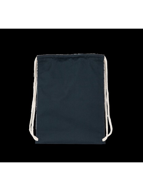 KIMOOD Sac à dos en coton bio avec cordelettes Blue Navy personnalisable