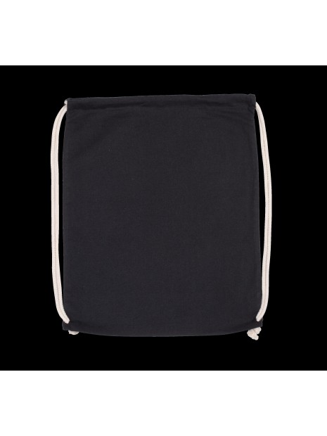 KIMOOD Sac à dos en coton bio avec cordelettes noir personnalisable