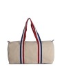 KIMOOD Sac fourre-tout en toile de coton natural / striped reflex blue / white / french red personnalisable