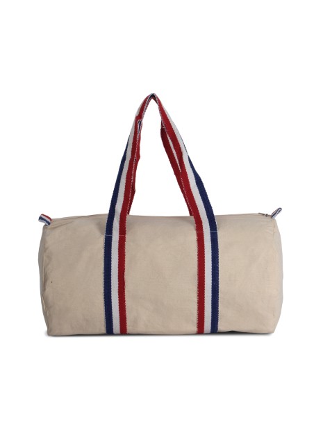 KIMOOD Sac fourre-tout en toile de coton natural / striped reflex blue / white / french red personnalisable