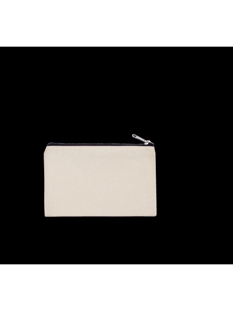 KIMOOD Pochette en coton canvas - petit modèle naturel/noir personnalisable