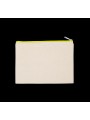 KIMOOD Pochette en coton canvas - grand modèle Natural / Fluorescent Yellow personnalisable