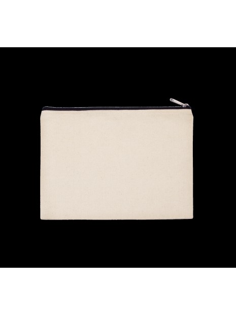 KIMOOD Pochette en coton canvas - grand modèle naturel/noir personnalisable