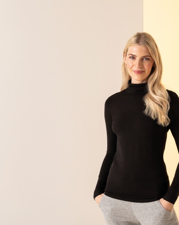 SKINNIFIT Women's Feel Good Roll Neck Top T-Shirt personalisierbar
