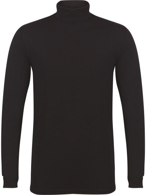 SKINNIFIT T-shirt Homme col roulé Feel Good noir personnalisable