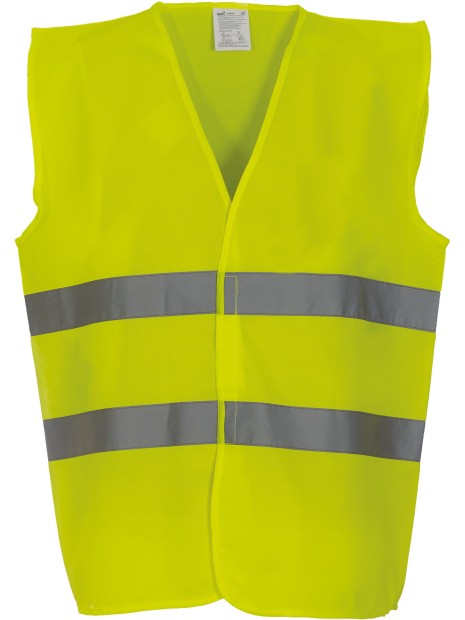 YOKO Gilet à 2 bandes haute visibilité HI-VIS JAUNE personnalisable