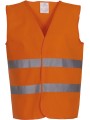 YOKO Gilet à 2 bandes haute visibilité HI VIS ORANGE personnalisable