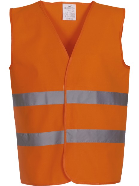 YOKO Gilet à 2 bandes haute visibilité HI VIS ORANGE personnalisable