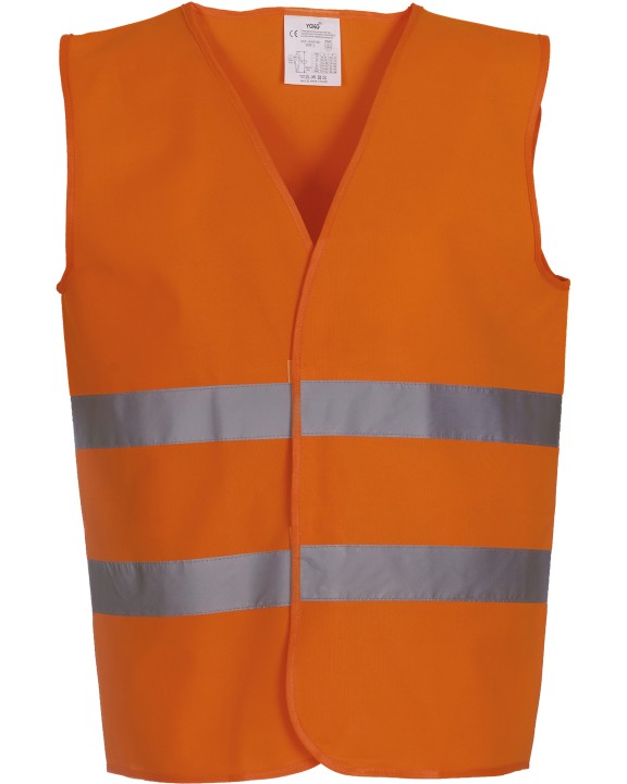 Fluohesje YOKO Signalisatie 2 banden hesje voor bedrukking &amp; borduring