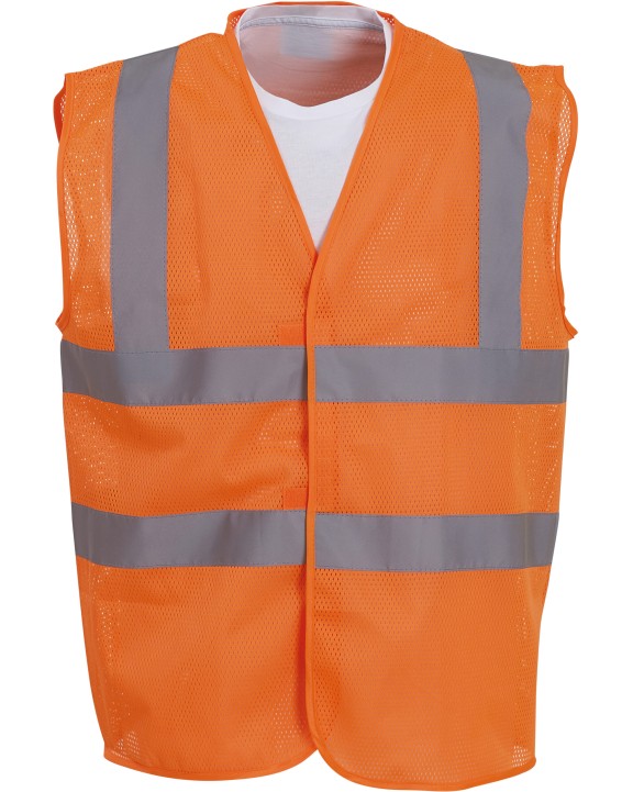 Gilet de sécurité personnalisable YOKO Gilet haute visibilité à maille ajourée recyclée