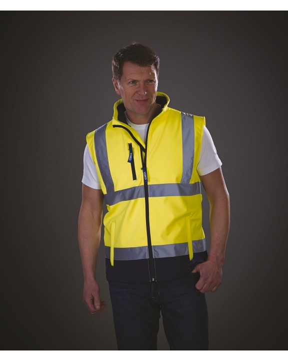 YOKO Hi-Vis Softshell Gilet Jacke personalisierbar