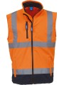YOKO Bodywarmer softshell haute visibilité HI VIS ORANGE/MARINE personnalisable