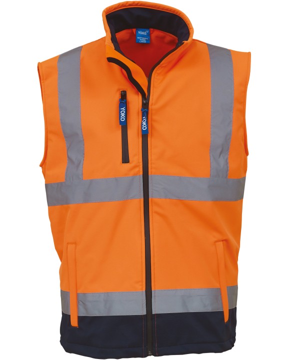 YOKO Hi-Vis Softshell Gilet Jacke personalisierbar