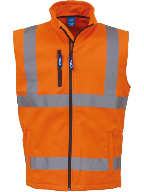YOKO Bodywarmer softshell haute visibilité HI VIS ORANGE personnalisable