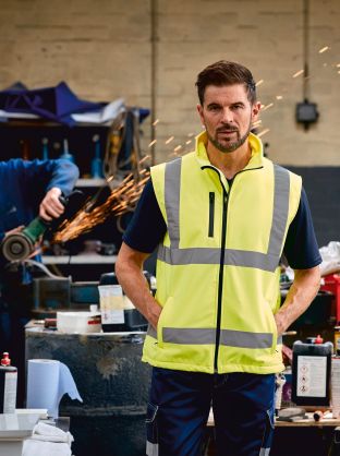 Bodywarmer softshell haute visibilité