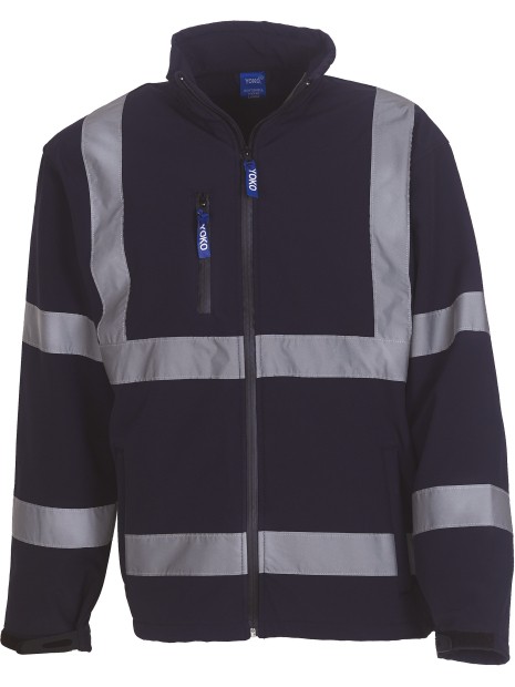 YOKO Veste softshell haute visibilité bleu marine personnalisable