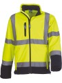 YOKO Veste softshell haute visibilité jaune fluo/bleu marine personnalisable