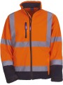 YOKO Veste softshell haute visibilité HI VIS ORANGE/MARINE personnalisable