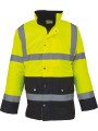 YOKO Veste de sécurité bicolore haute visibilité jaune fluo/bleu marine personnalisable