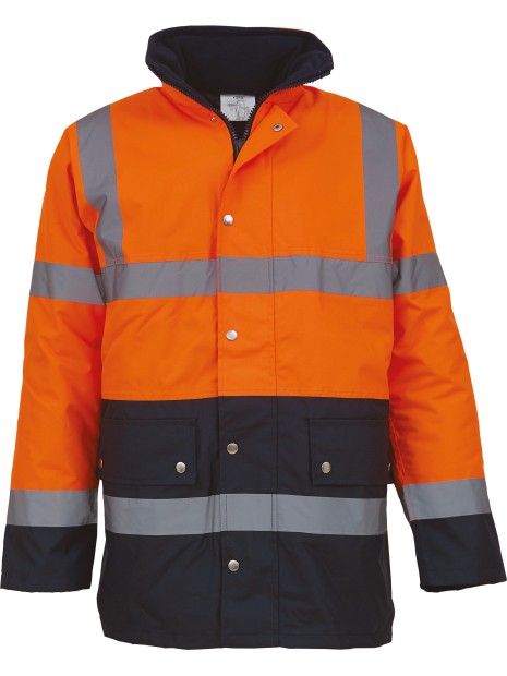 YOKO Veste de sécurité bicolore haute visibilité HI VIS ORANGE/MARINE personnalisable