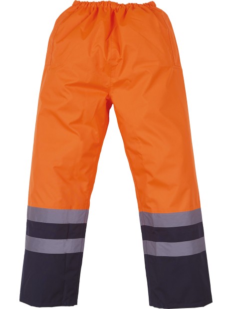 YOKO Surpantalon haute visibilité imperméable HI VIS ORANGE/MARINE personnalisable