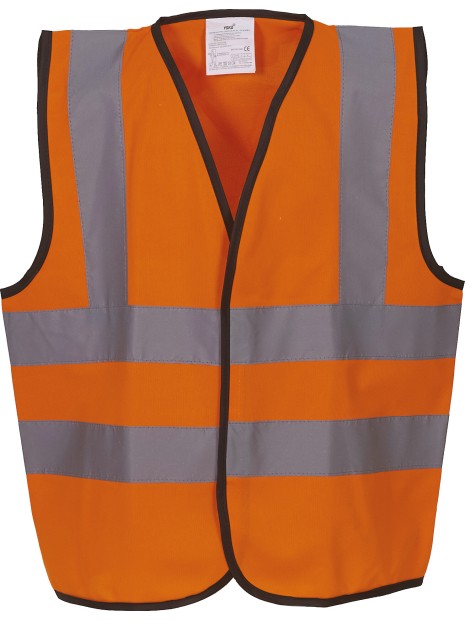 YOKO Gilet haute visibilité enfant HI VIS ORANGE personnalisable