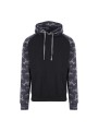 AWDIS BASEBALL HOODIE solid black/black camo personnalisable
