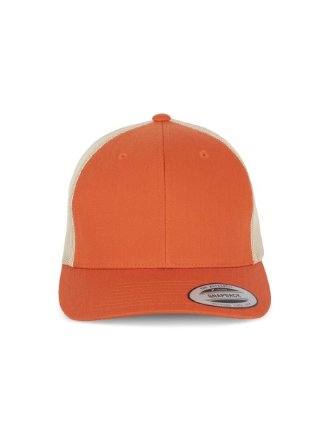 K-UP Casquette Trucker modèle rétro - 6 panneaux rustic orange / beige personnalisable