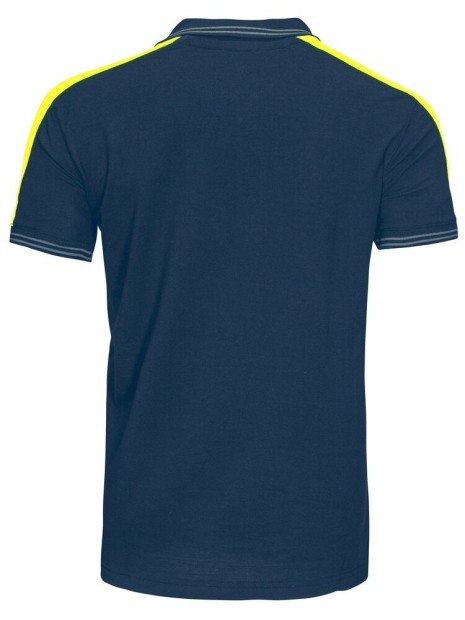 PROJOB 2018 POLO BANDES FLUO bleu marine/jaune personnalisable