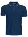 PROJOB 2018 POLO BANDES FLUO bleu marine/jaune personnalisable