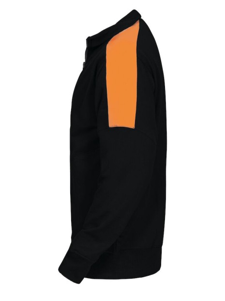 PROJOB 2123 SWEATSHIRT FULL ZIP BANDES FLUO noir/orange personnalisable