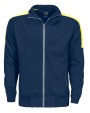 Sweat-shirt personnalisable PROJOB 2123 SWEATSHIRT FULL ZIP BANDES FLUO