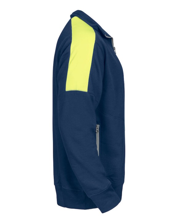 Sweat-shirt personnalisable PROJOB 2123 SWEATSHIRT FULL ZIP BANDES FLUO