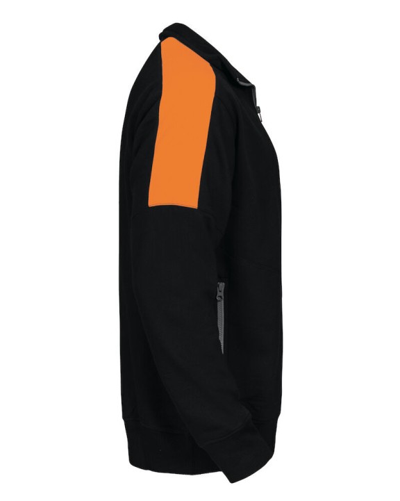 Sweat-shirt personnalisable PROJOB 2123 SWEATSHIRT FULL ZIP BANDES FLUO