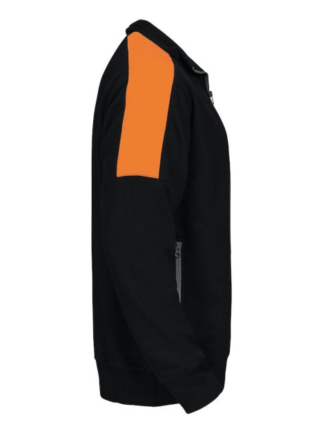 PROJOB 2123 SWEATSHIRT FULL ZIP BANDES FLUO noir/orange personnalisable