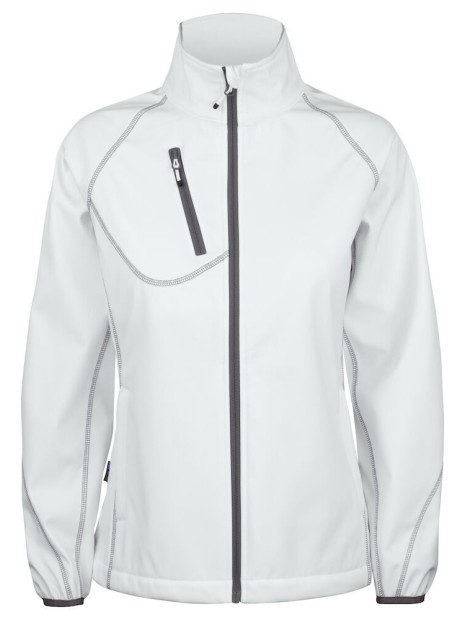 PROJOB 2423 SOFTSHELL PRIO FEMME BICOLORE blanc personnalisable