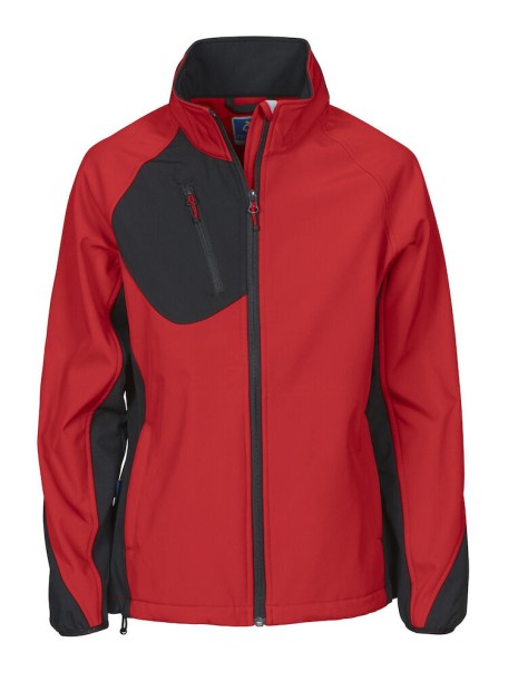 PROJOB 2423 SOFTSHELL PRIO FEMME BICOLORE rouge personnalisable