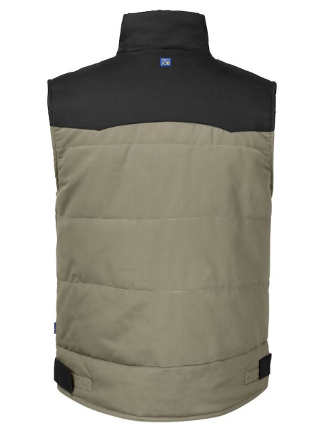 PROJOB 2806 VESTE SANS MANCHE DOUBLEE MULTIPOCHES EPAULES CONTRASTEES khaki personnalisable